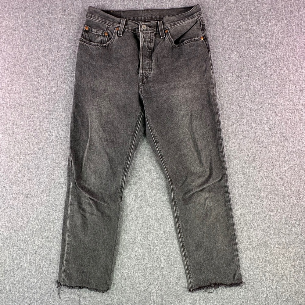 Levi's Jeans Women 28 501 Original Fit Faded Black Raw Hem EXCELLENT
